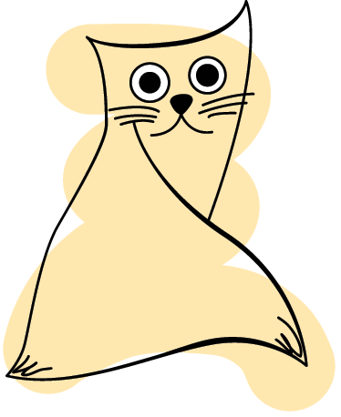 Dieren vinyl tapijt beige geschilderde kat - TenStickers