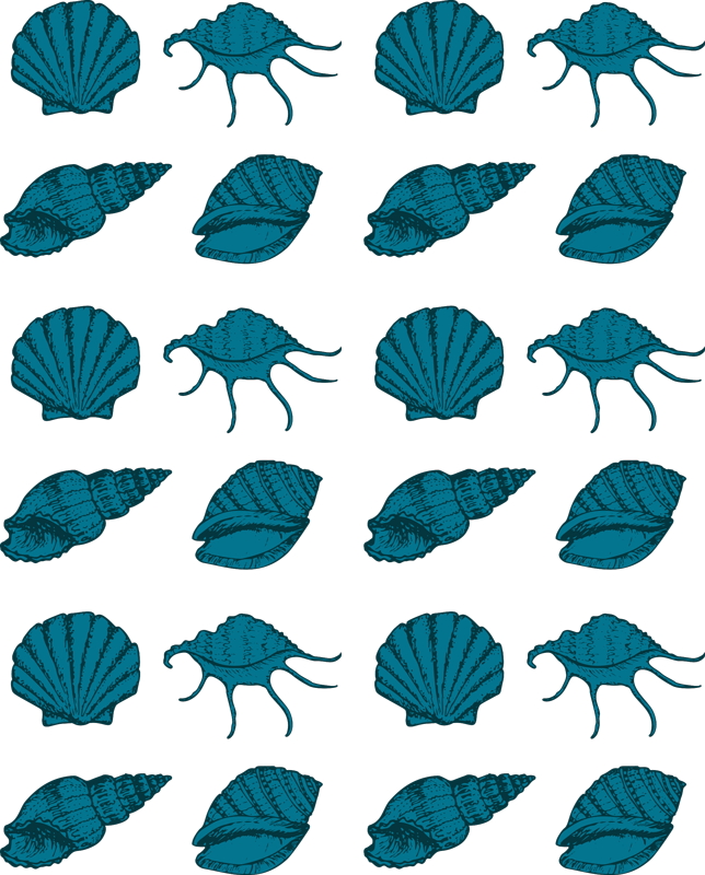 Dieren vinyl tapijt met schelpdier dieren - TenStickers