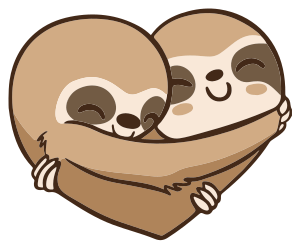 Dieren vinyl tapijt anime luiaard hart - TenStickers