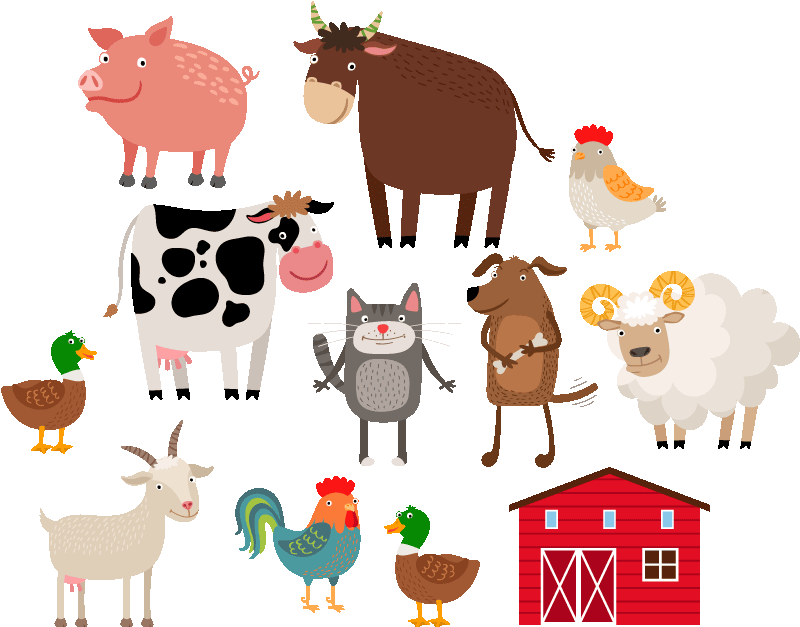 Dieren vinyl tapijt boerderij set - TenStickers