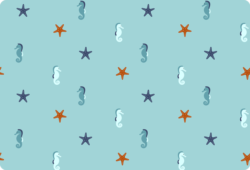 Dieren vinyl tapijt in maritieme stijl - TenStickers