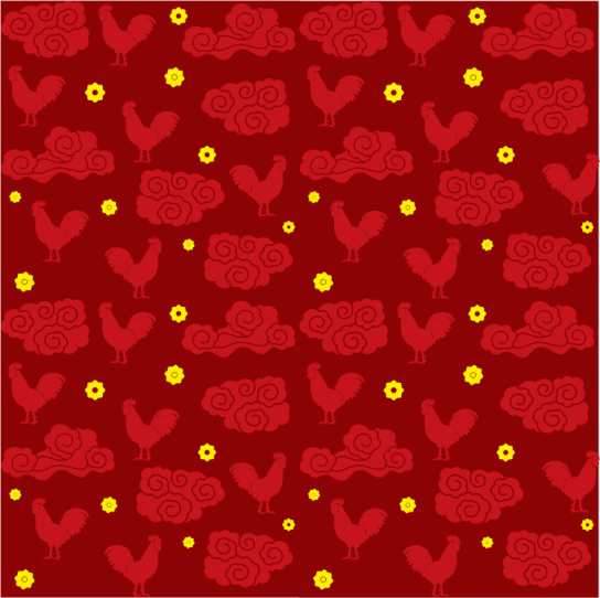 Dieren vinyl tapijt kippenpatroon chinese stijl - TenStickers