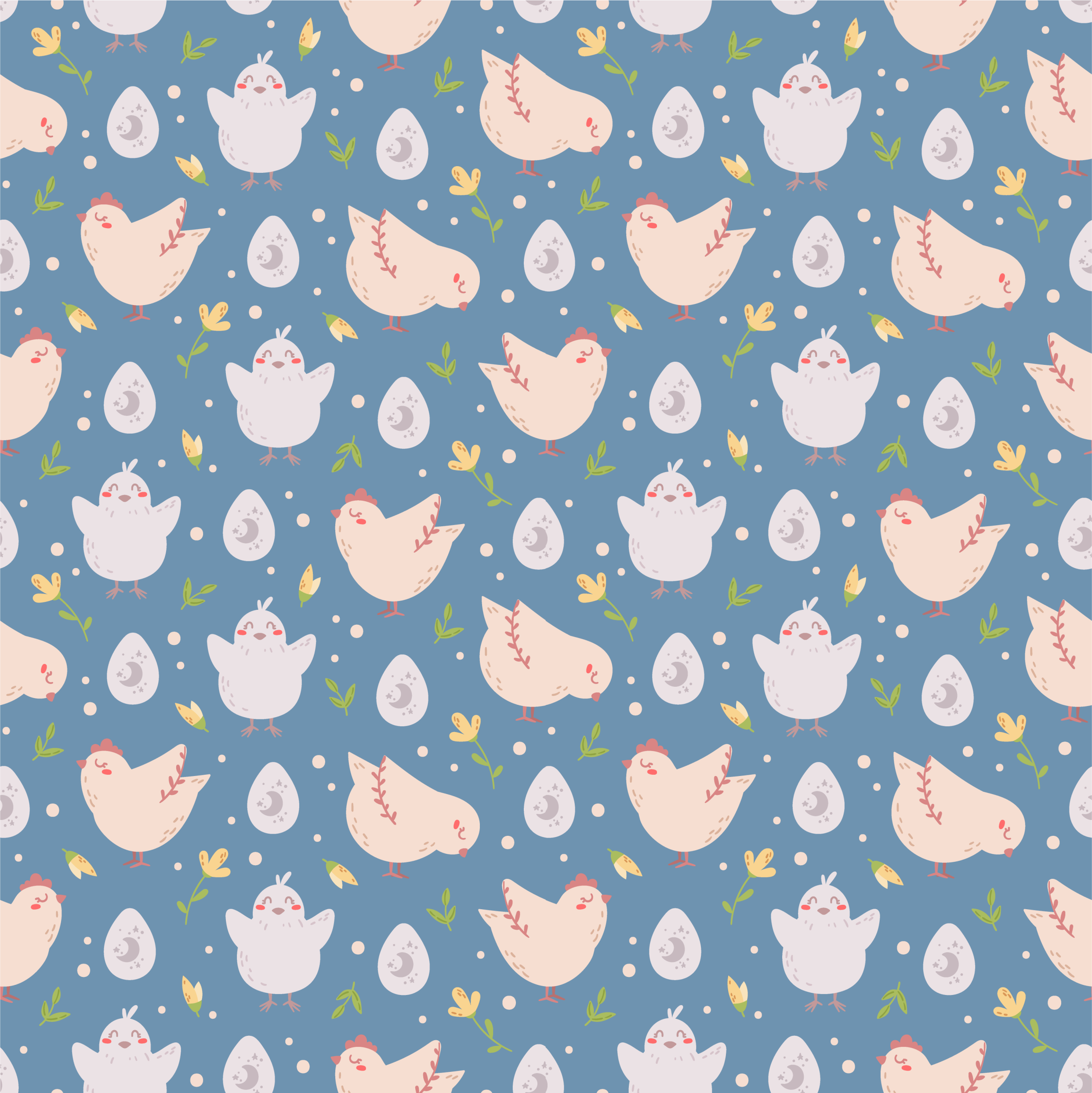 Dieren vinyl tapijt met kippenfiguren voor kinderen - TenStickers