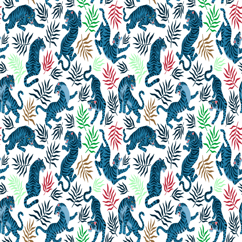 Dieren vinyl tapijt kleurrijke en gevaarlijke leopards - TenStickers