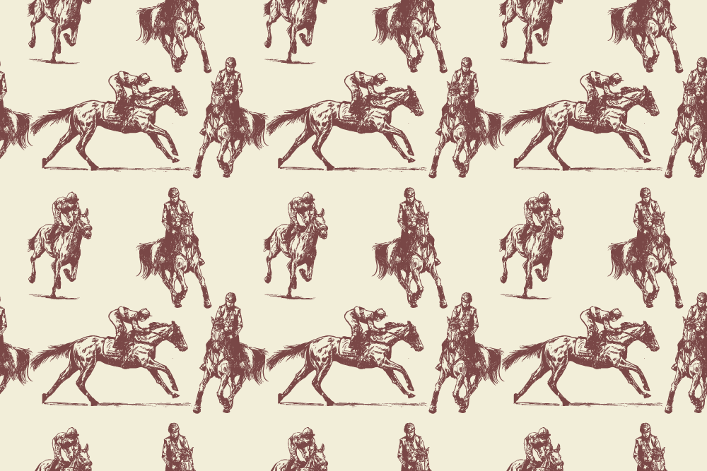 Dieren vinyl tapijt beige en bruine paardenpatroon - TenStickers