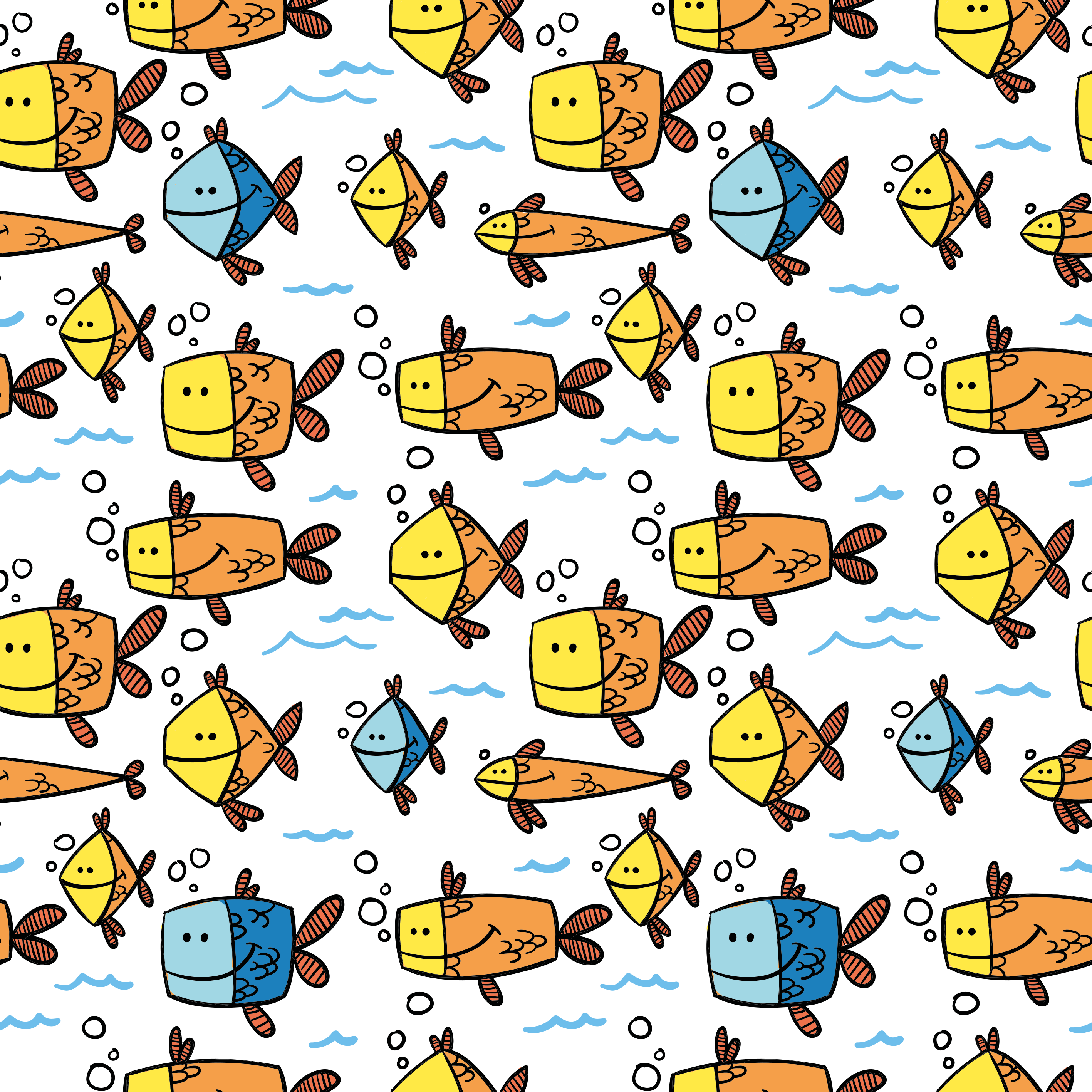 Dieren vinyl tapijt multicolor vissen kinderstijl - TenStickers