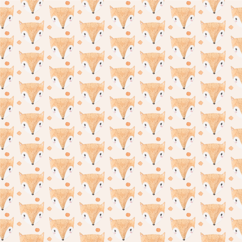 Dieren vinyl tapijt baby vos patroon - TenStickers