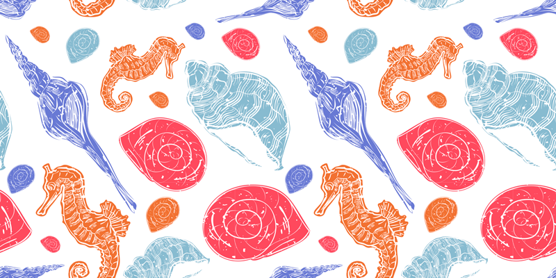 Dieren vinyl tapijt kleurrijke zeewezens - TenStickers