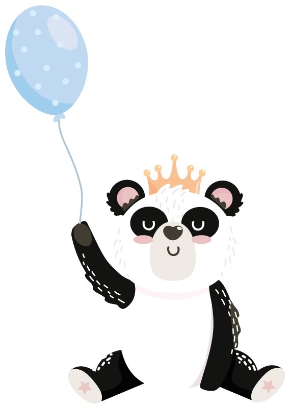 Dieren vinyl tapijt schattige panda ballon - TenStickers
