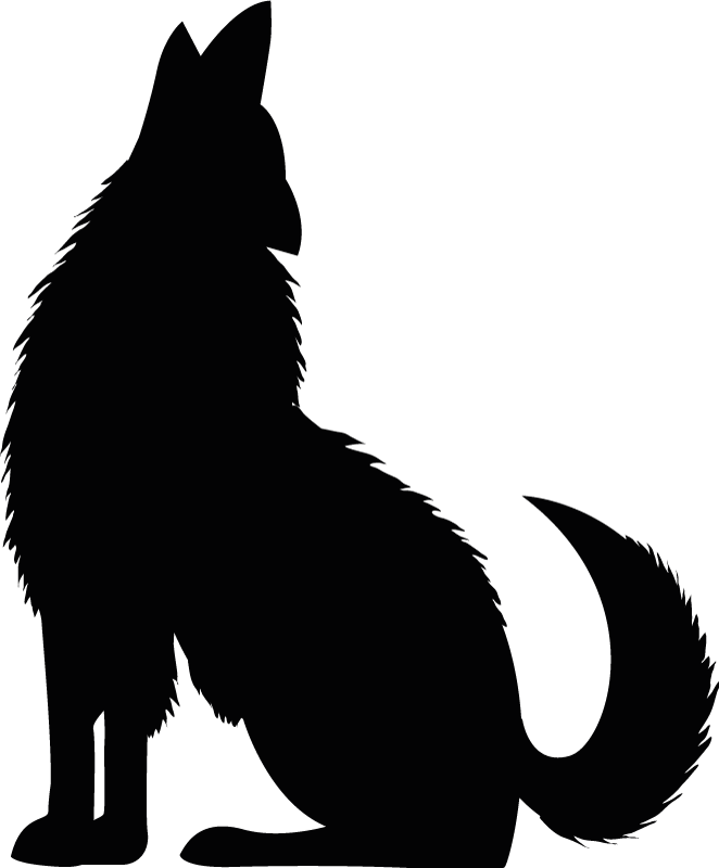 Dieren vinyl tapijt zittende honden silhouet - TenStickers