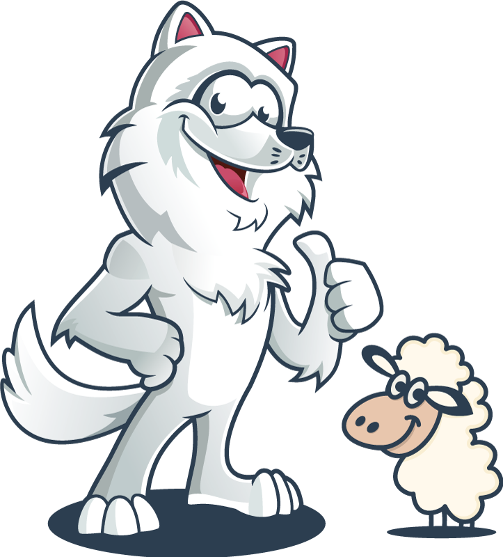 Dieren vinyl tapijt blije wolf karakter - TenStickers