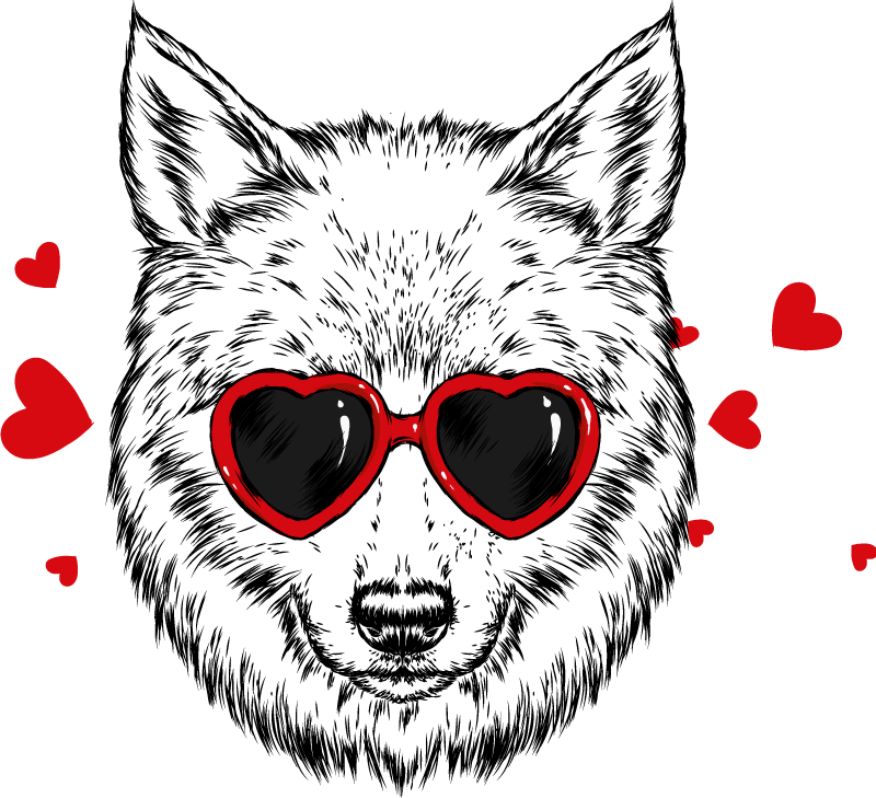 Dieren vinyl tapijt speelse wolf embleem - TenStickers