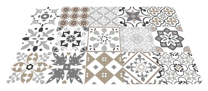 Vinyl vloerkleed keuken geometrisch tegelmozaïek - TenStickers