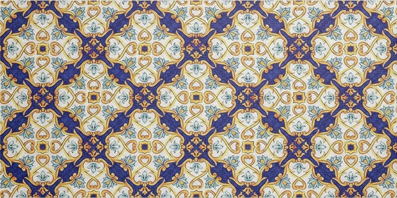 Vinyl vloerkleed keuken regal mediterraan - TenStickers