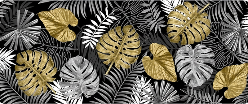Vinyl vloerkleed keuken luxe gouden jungle - TenStickers