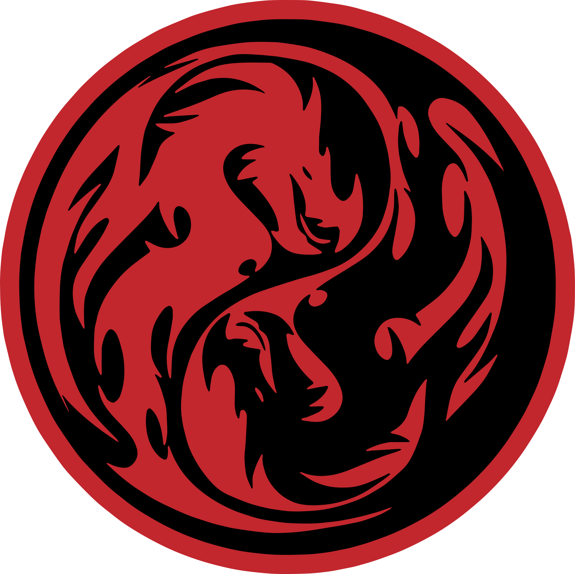 Dieren vinyl tapijt yin yang draken - TenStickers