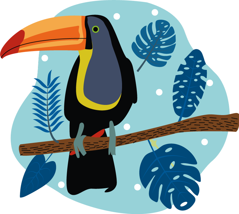 Dieren vinyl tapijt tropische toekan gezellig - TenStickers