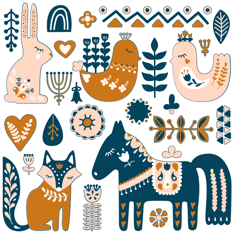 Dieren vinyl tapijt met kleurrijke dierenillustraties - TenStickers