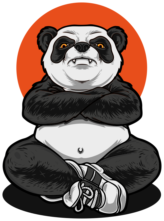 Dieren vinyl tapijt panda omarmt rustigheid - TenStickers