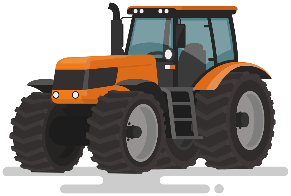 Dieren vinyl tapijt tractor met grote banden - TenStickers