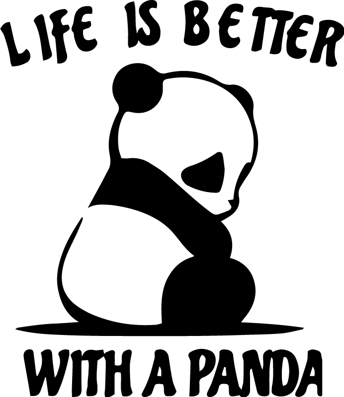 Dieren vinyl tapijt panda illustratie citaat - TenStickers