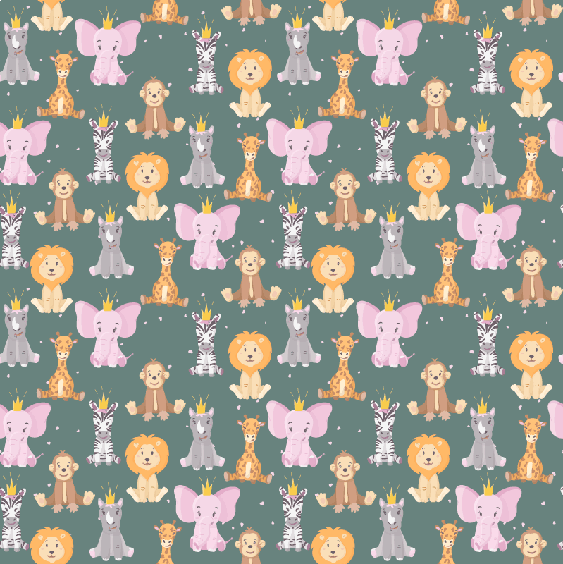 Dieren vinyl tapijt met charmante dierenkenmerken - TenStickers