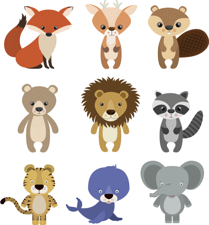 Dieren vinyl tapijt decoratie kist - TenStickers