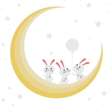 Dieren vinyl tapijt konijntjes voor de babykamer - TenStickers