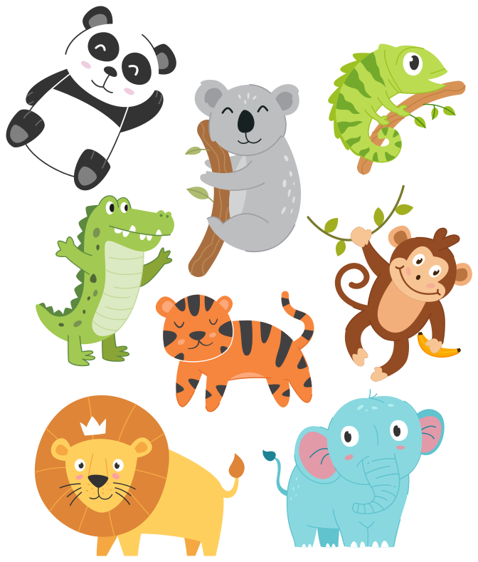 Dieren vinyl tapijt handgetekende herfstdieren - TenStickers