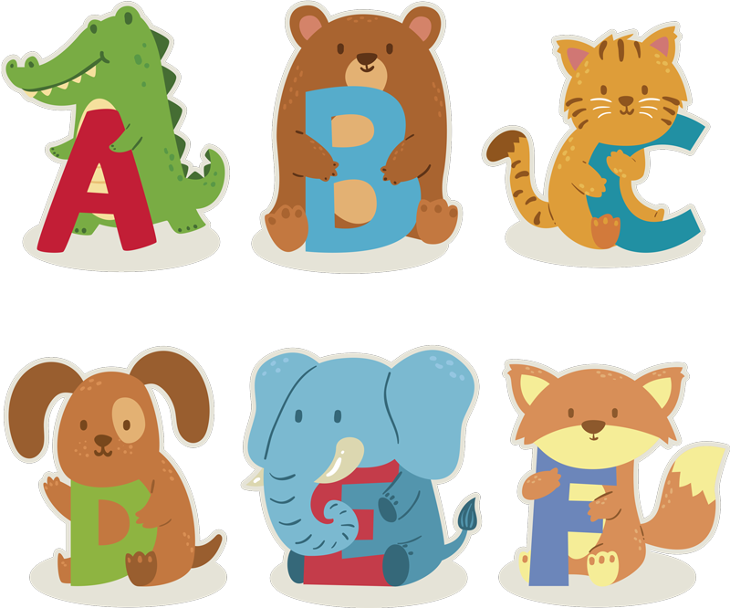 Dieren vinyl tapijt abc dieren alfabet - TenStickers