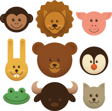 Dieren vinyl tapijt blije wezens - TenStickers