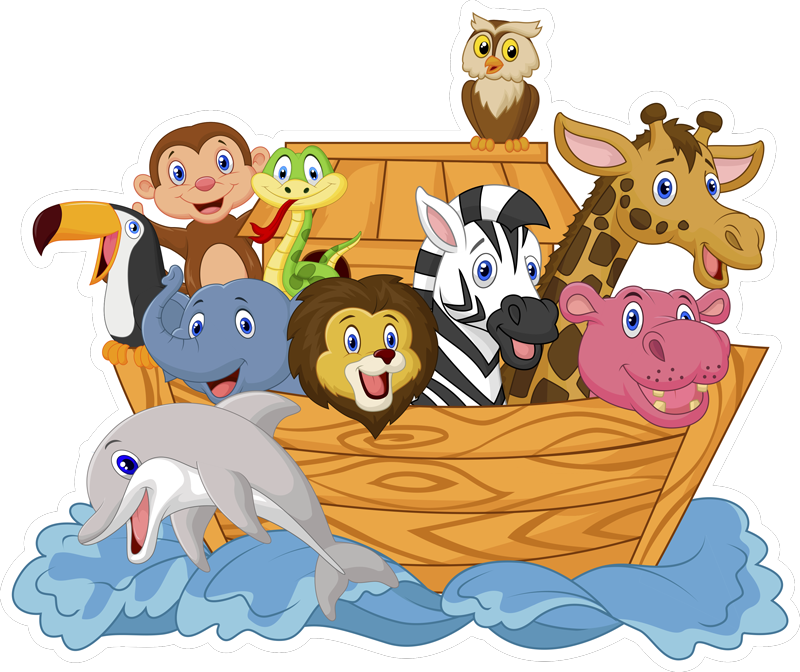 Dieren vinyl tapijt cpprivalia kindertuin van noach - TenStickers