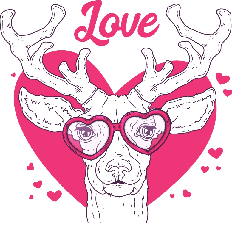 Dieren vinyl tapijt hert liefde - TenStickers