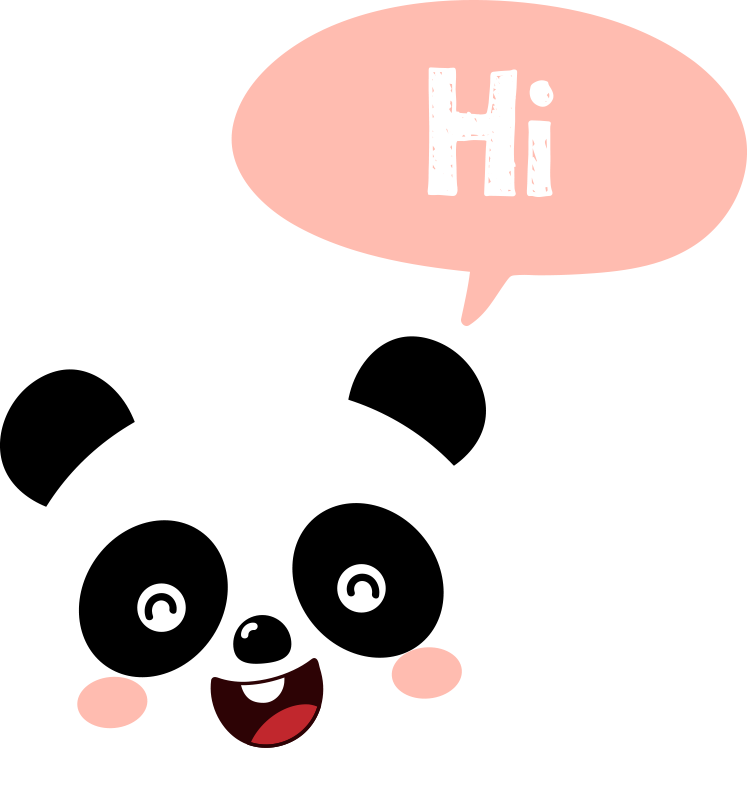 Dieren vinyl tapijt cartoon panda zegt hallo - TenStickers