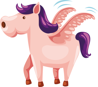 Dieren vinyl tapijt schattig gevleugeld pony - TenStickers