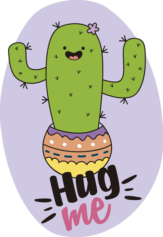 Dieren vinyl tapijt cactus omarmende vreugde - TenStickers