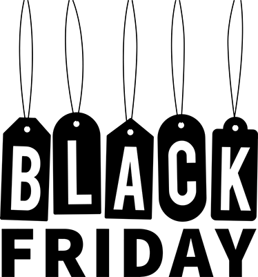Black friday vinyl tapijt zwart en wit tekst - TenStickers