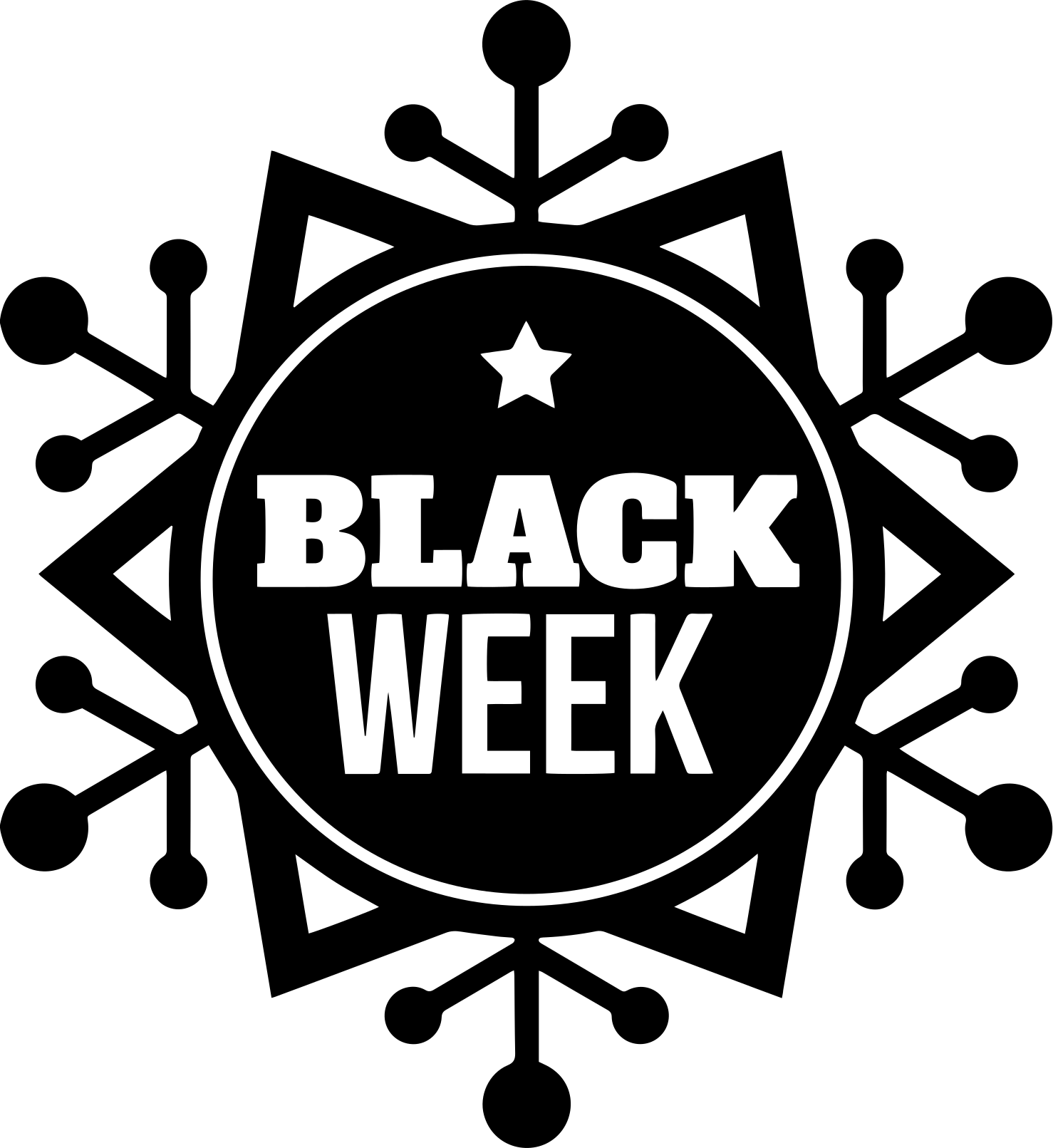 Black friday vinyl tapijt sneeuwvlok zwarte week - TenStickers