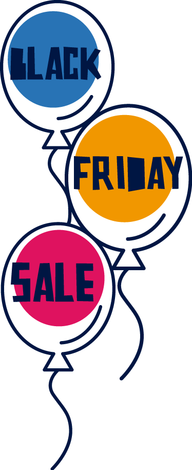 Black friday vinyl tapijt kleurrijke luchtballonnen - TenStickers