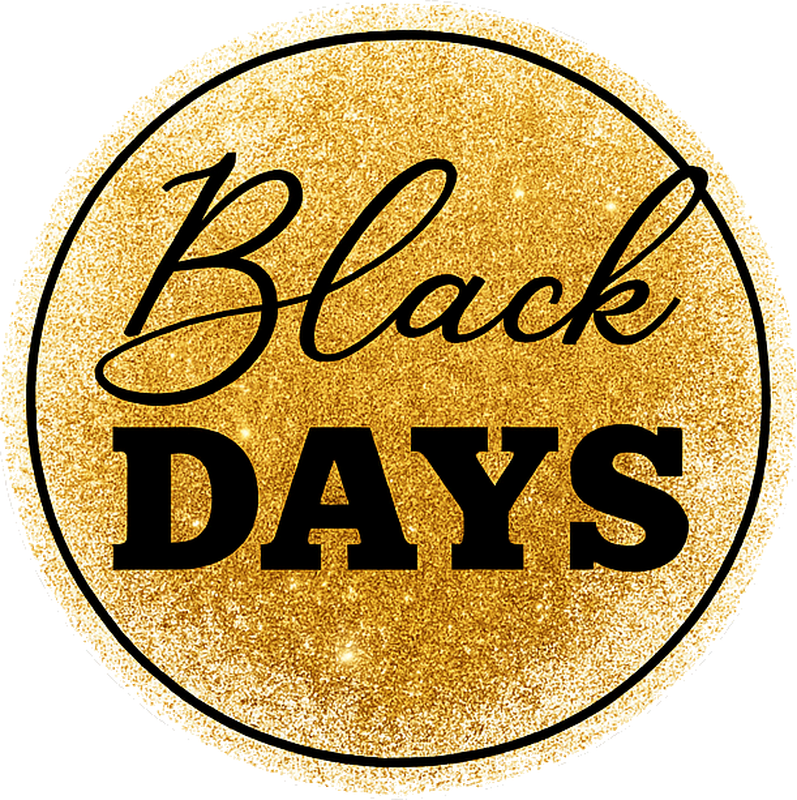 Black friday vinyl tapijt wit en goud "zwarte dagen" - TenStickers