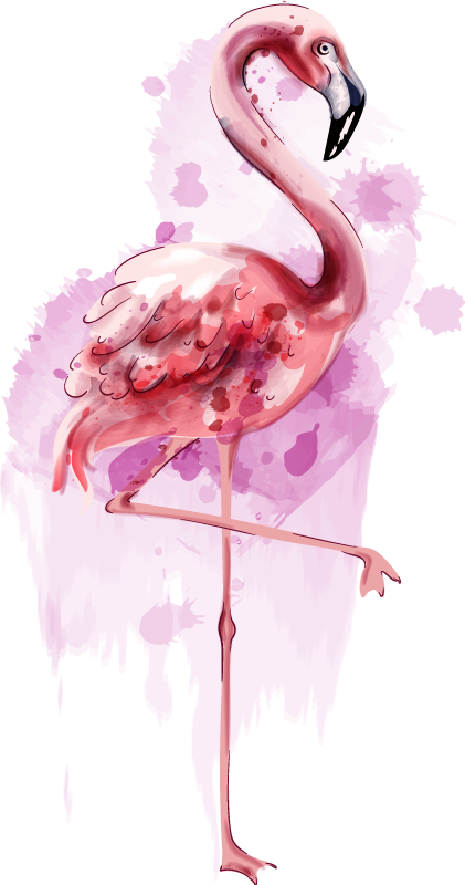 Dieren vinyl tapijt elegante flamingo silhouet - TenStickers