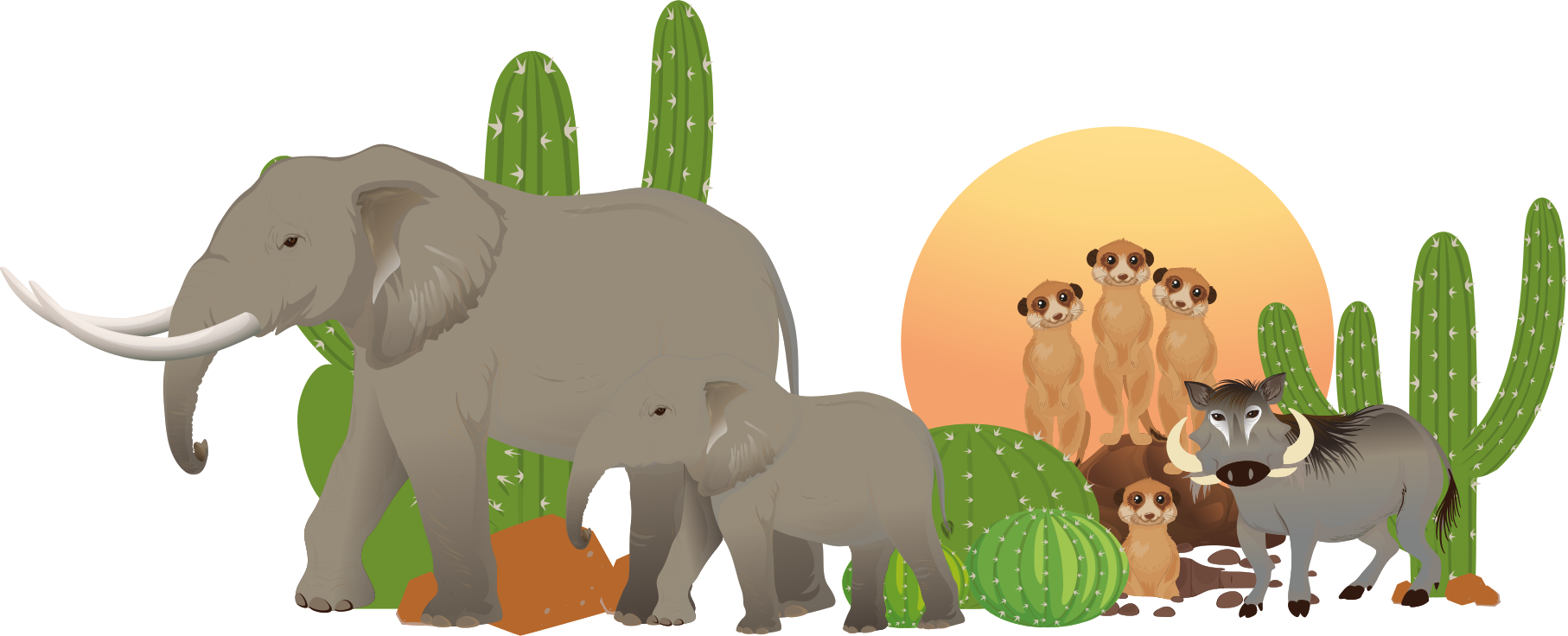Dieren vinyl tapijt safari dieren scene - TenStickers