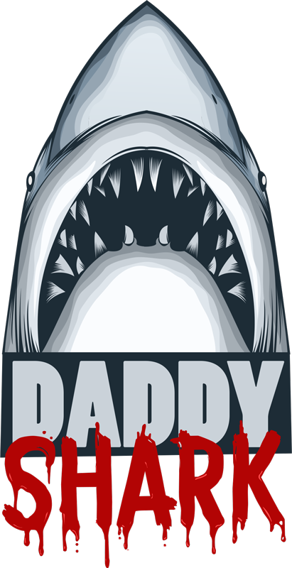 Dieren vinyl tapijt papa haai - TenStickers