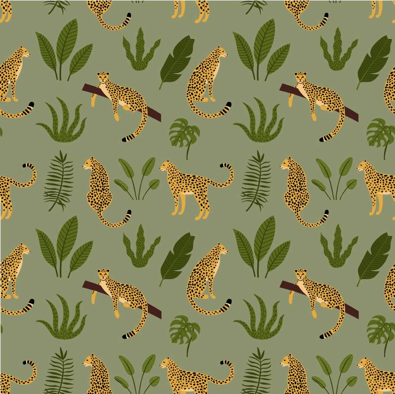Dieren vinyl tapijt met luipaardpatroon jungle - TenStickers