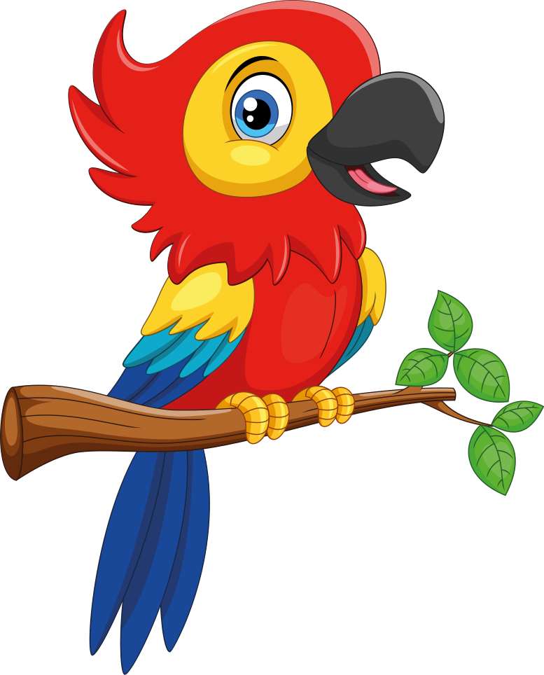 Dieren vinyl tapijt kleurrijk papegaai personage - TenStickers