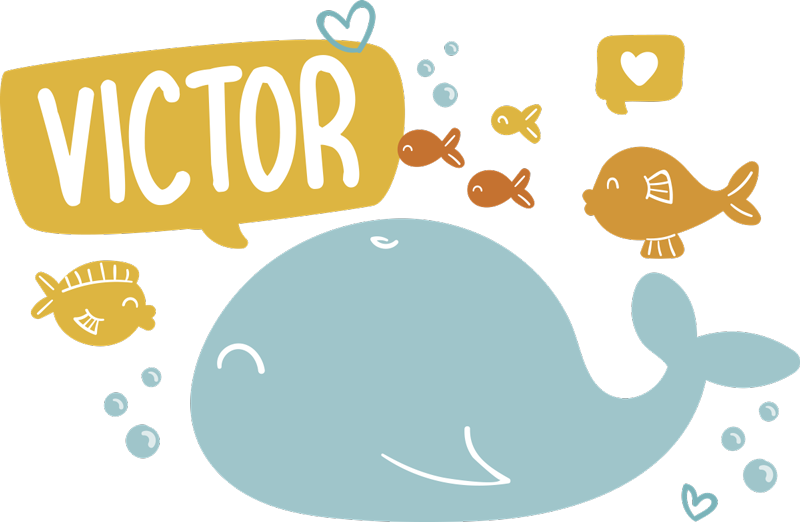 Dieren vinyl tapijt schattig walvis ontwerp - TenStickers