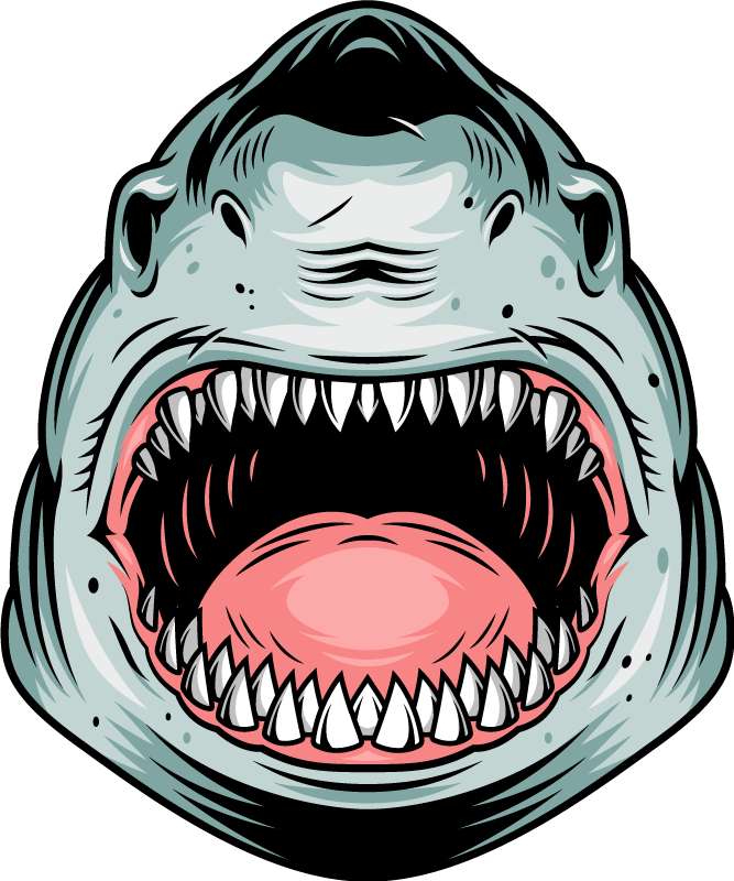 Dieren vinyl tapijt ferocious shark head - TenStickers