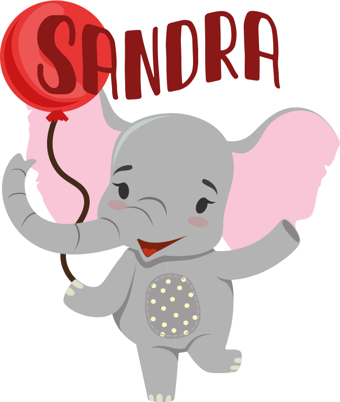 Dieren vinyl tapijt olifant en ballon - TenStickers