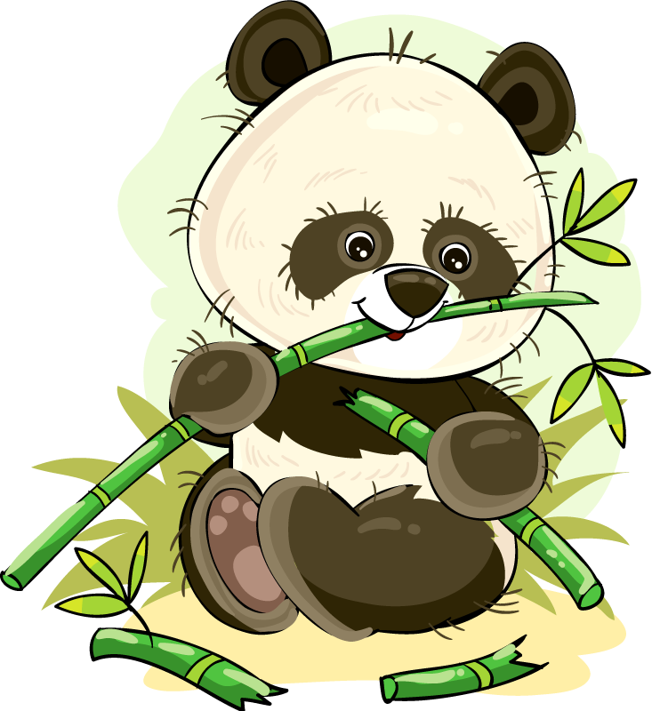 Dieren vinyl tapijt schattig panda embleem - TenStickers