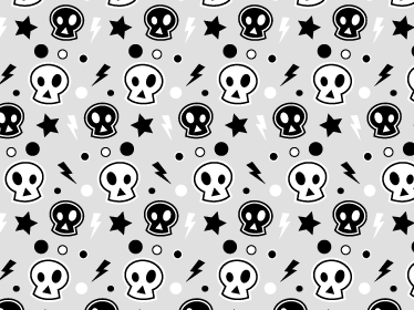 Vinyl tapijt halloween grijze en witte schedels - TenStickers